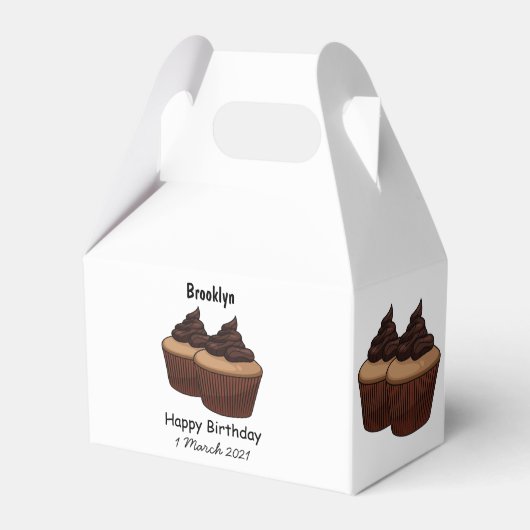 Cupcake Cartoon Illustration Geschenkschachtel (Vorderseite)
