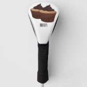 Cupcake Cartoon Illustration Golf Headcover (Vorderseite)