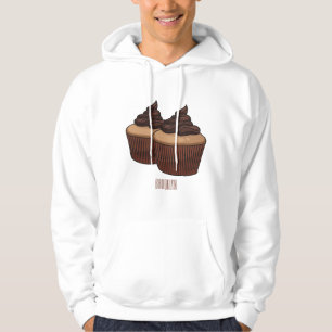 Cupcake Cartoon Illustration Hoodie