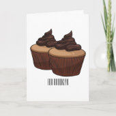 Cupcake Cartoon Illustration Karte (Vorderseite)