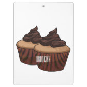 Cupcake Cartoon Illustration Klemmbrett (Rückseite)
