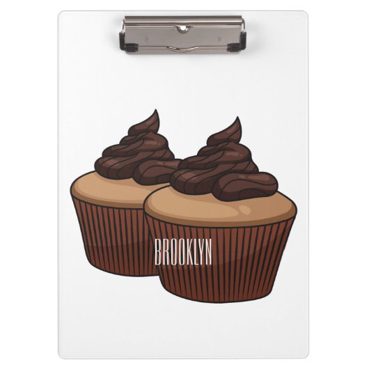 Cupcake Cartoon Illustration Klemmbrett (Vorderseite)