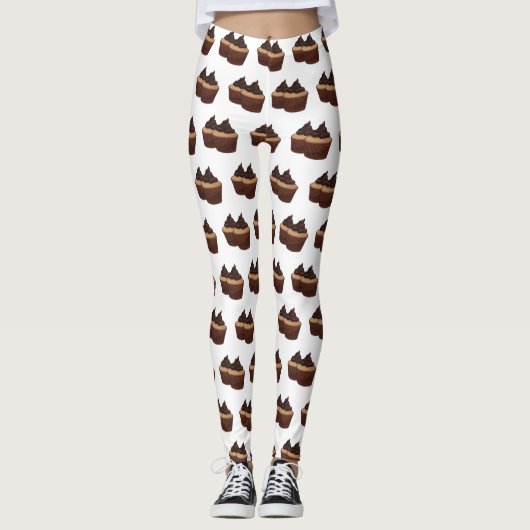 Cupcake Cartoon Illustration Leggings (Vorderseite)