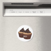 Cupcake Cartoon Illustration Magnet (In Situ (Geschirrspüler))