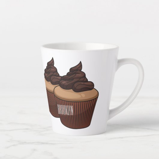 Cupcake Cartoon Illustration Milchtasse (Rechts)