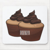 Cupcake Cartoon Illustration Mousepad (Vorne)