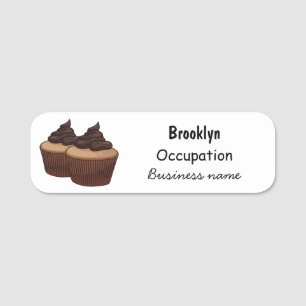Cupcake Cartoon Illustration Namensschild