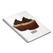 Cupcake Cartoon Illustration Notizblock (Rechte Seite)