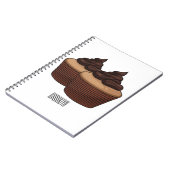 Cupcake Cartoon Illustration Notizblock (Linke Seite)