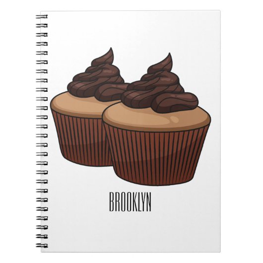 Cupcake Cartoon Illustration Notizblock (Vorderseite)