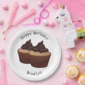 Cupcake Cartoon Illustration Pappteller (Party)