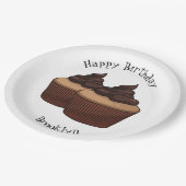 Cupcake Cartoon Illustration Pappteller (Schrägansicht)