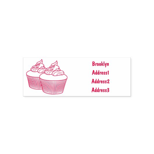 Cupcake Cartoon Illustration Permastempel (Design)