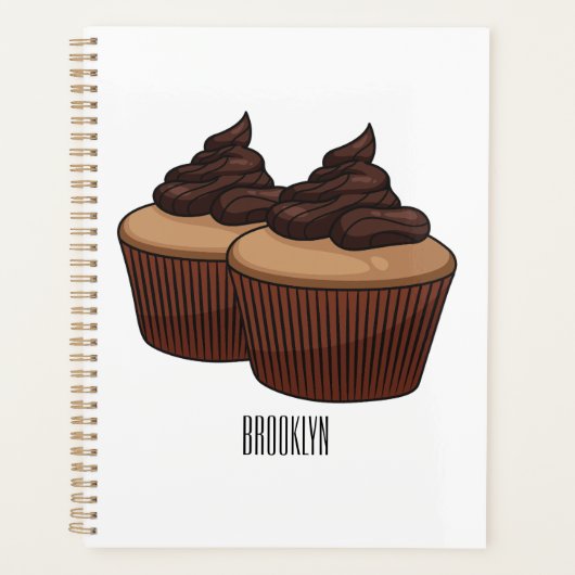 Cupcake Cartoon Illustration Planer (Vorderseite)