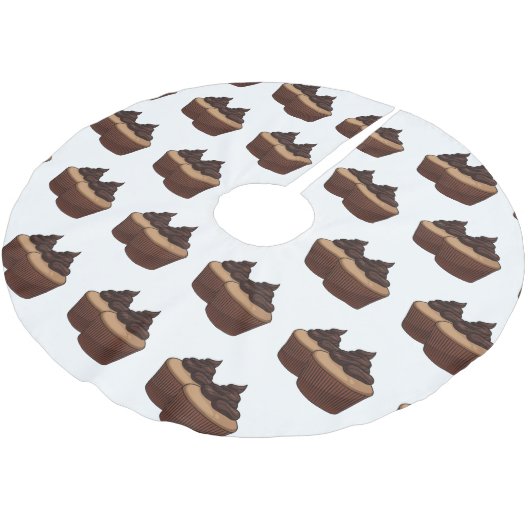 Cupcake Cartoon Illustration Polyester Weihnachtsbaumdecke (Schrägansicht)