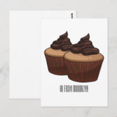 Cupcake Cartoon Illustration Postkarte (Vorne/Hinten)