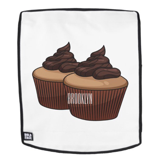 Cupcake Cartoon Illustration Rucksack (Abnehmbare Front)