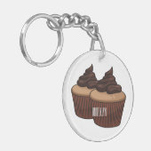 Cupcake Cartoon Illustration Schlüsselanhänger (Vorderseite links)