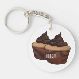Cupcake Cartoon Illustration Schlüsselanhänger