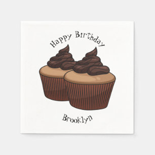 Cupcake cartoon illustration  serviette