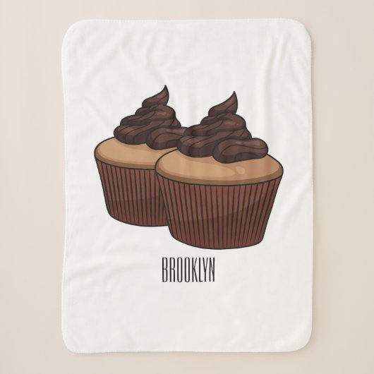 Cupcake Cartoon Illustration Sherpadecke (Vorderseite)