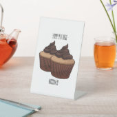 Cupcake Cartoon Illustration Sockelschild (In SItu)