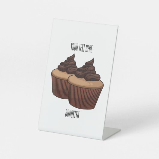 Cupcake Cartoon Illustration Sockelschild (Vorderseite)