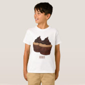 Cupcake Cartoon Illustration T-Shirt (Vorne ganz)