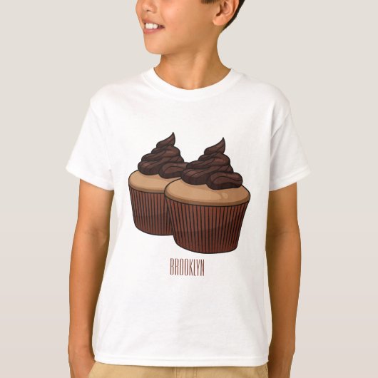 Cupcake Cartoon Illustration T-Shirt (Vorderseite)