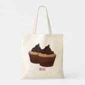 Cupcake Cartoon Illustration Tragetasche (Rückseite)
