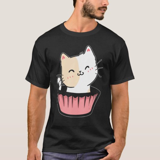 Cupcake Cat Kitty Lover Feline Meow Pet Eigentümer T-Shirt (Vorderseite)