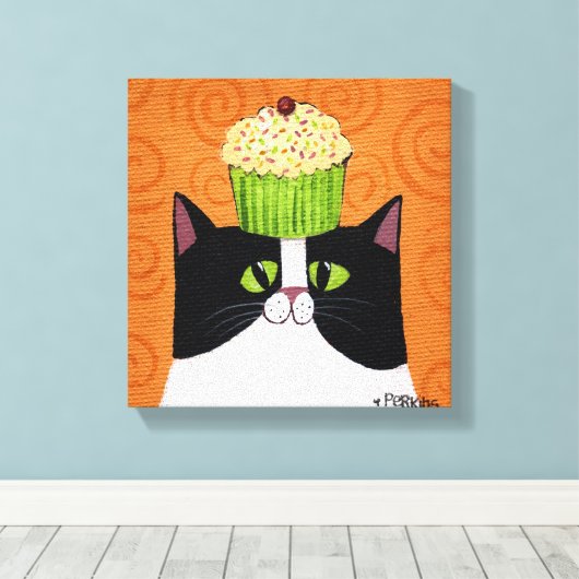 Cupcake Cat Leinwanddruck (Insitu (Holzboden))