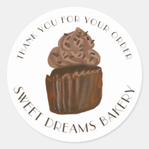 Cupcake Catering Bakery BESTELLEN DANK Runder Aufkleber