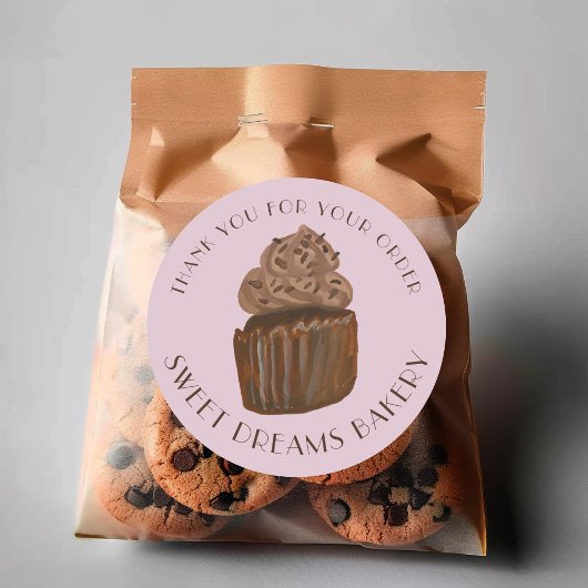 Cupcake Catering Bakery BESTELLEN DANK Runder Aufkleber