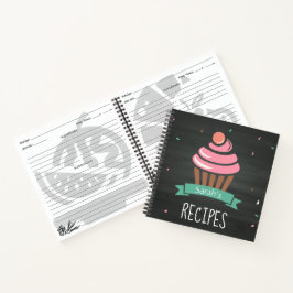Cupcake Chalkboard Custom Family Rezept Notebook Notizblock