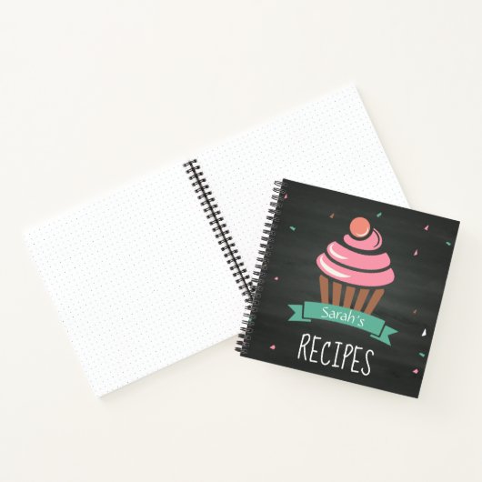 Cupcake Chalkboard Custom Family Rezept Notebook Notizblock (Innenseite)