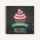 Cupcake Chalkboard Custom Family Rezept Notebook Notizblock (Vorderseite)