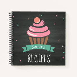 Cupcake Chalkboard Custom Family Rezept Notebook Notizblock