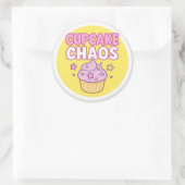 Cupcake Chaos Round Sticker (Tasche)