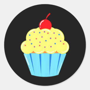 Cupcake Chercing on Top Bun Fairy Kuchen Konditore Runder Aufkleber