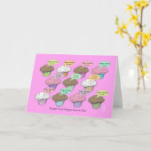 Cupcake Choir am rosa Geburtstag Karte (Gelbe Blume)