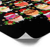 Cupcake Christmas Tree Lights Funny Fast Food Cupc Poster (Ecke)