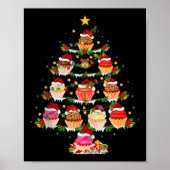 Cupcake Christmas Tree Lights Funny Fast Food Cupc Poster (Vorne)