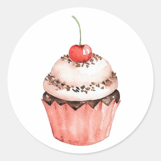 Cupcake Classic Round Aufkleber (Vorderseite)