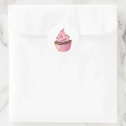 Cupcake Classic Round Aufkleber (Tasche)
