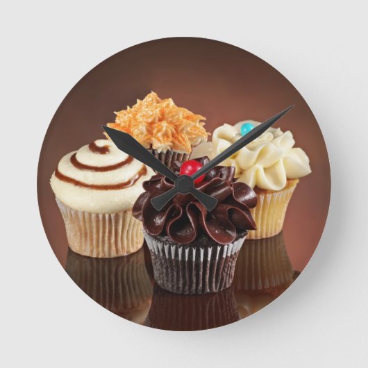 cupcake clock runde wanduhr (Vorderseite)