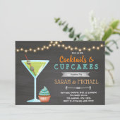 Cupcake-Cocktail-Gespräch Thema Einladung (Stehend Vorderseite)