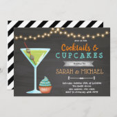 Cupcake-Cocktail-Gespräch Thema Einladung (Vorne/Hinten)