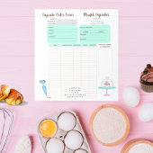 Cupcake Cookie Bakery Order Form Notizblock