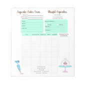 Cupcake Cookie Bakery Order Form Notizblock (Vorderseite)
